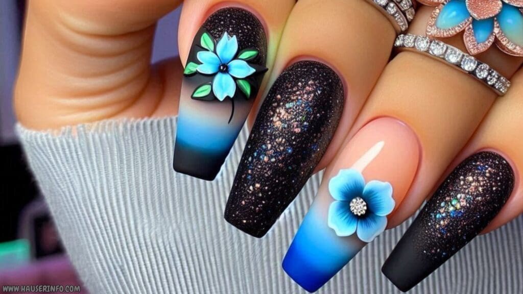 3d flower nails