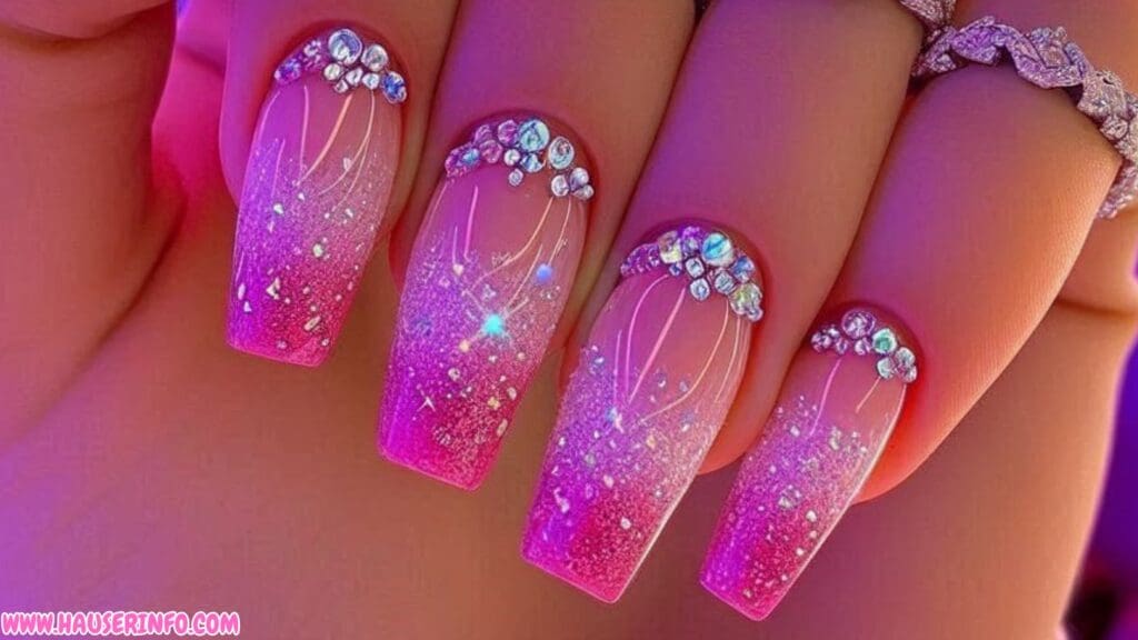 pink and white nail designs