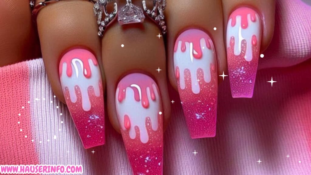 pink and white nail designs