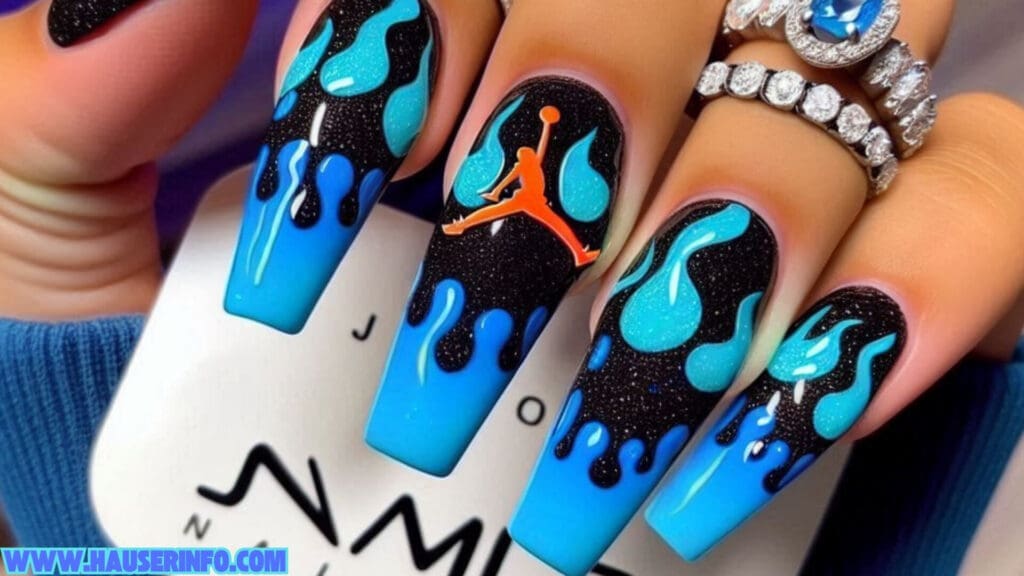 Jump man chic nails