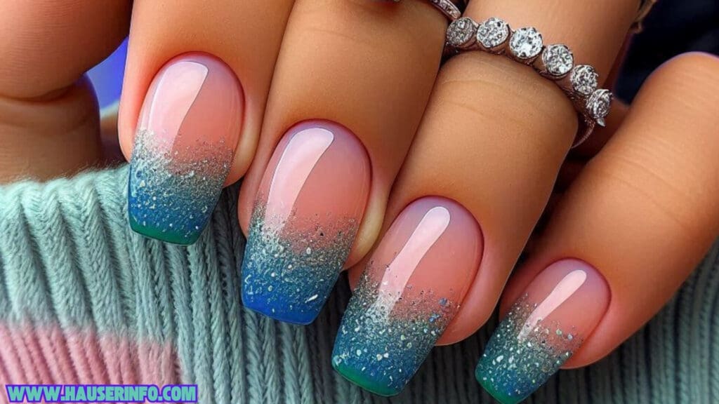 glitterbre french tip nails