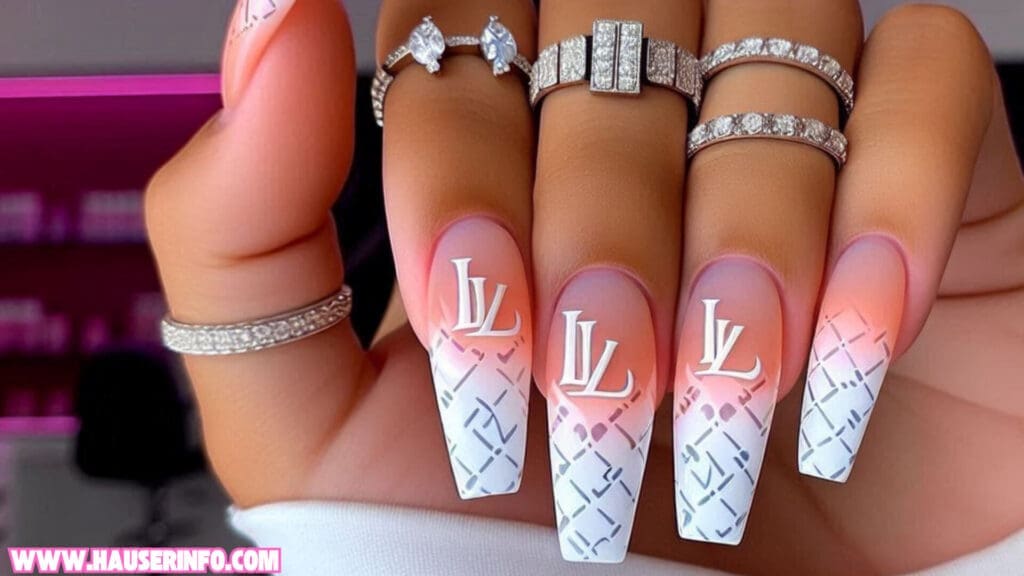 pink and white nail designs