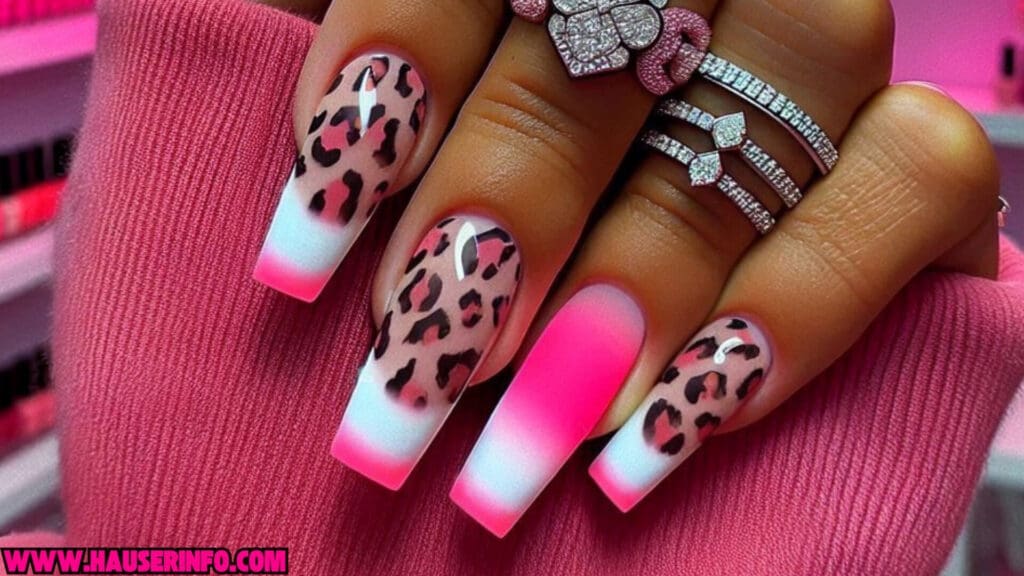 pink and white nail designs