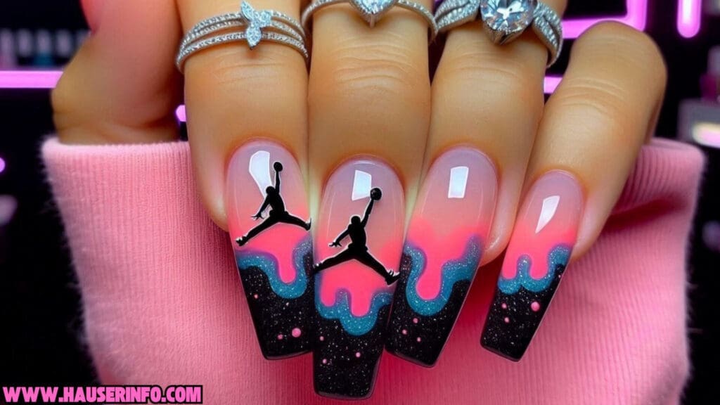 Jump man chic nails