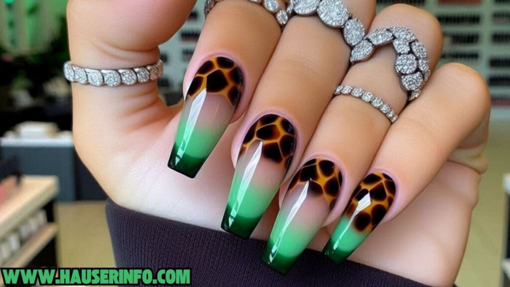 Tortoise Shell ladies nails
