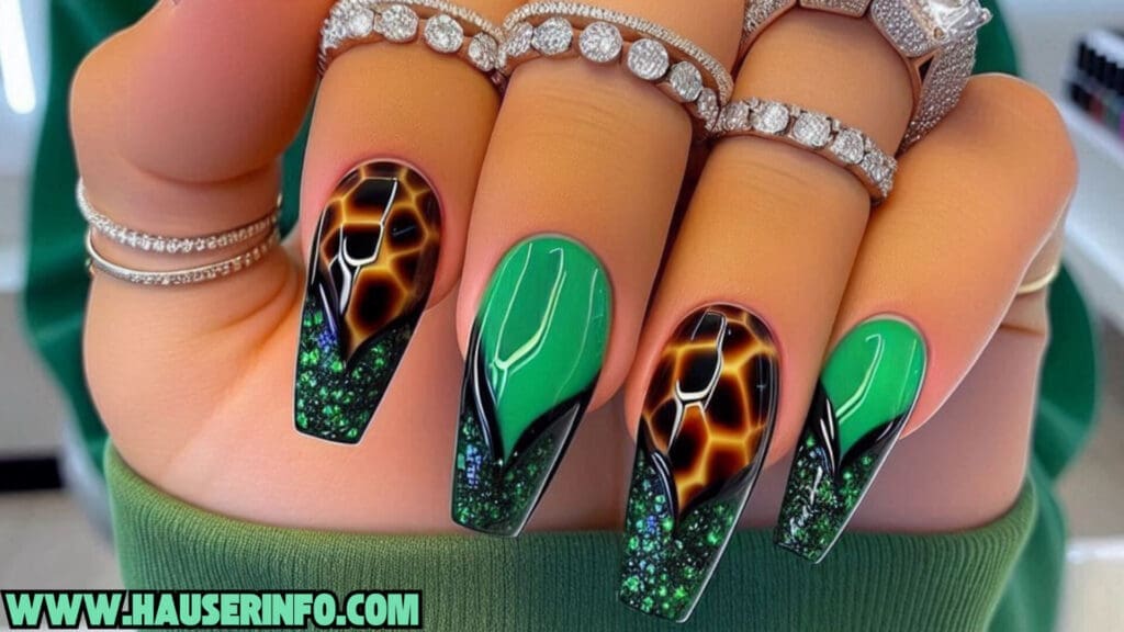 Tortoise Shell ladies nails