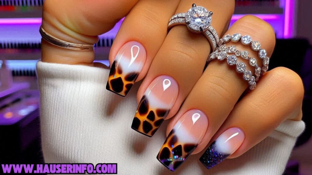 Tortoise Shell ladies nails