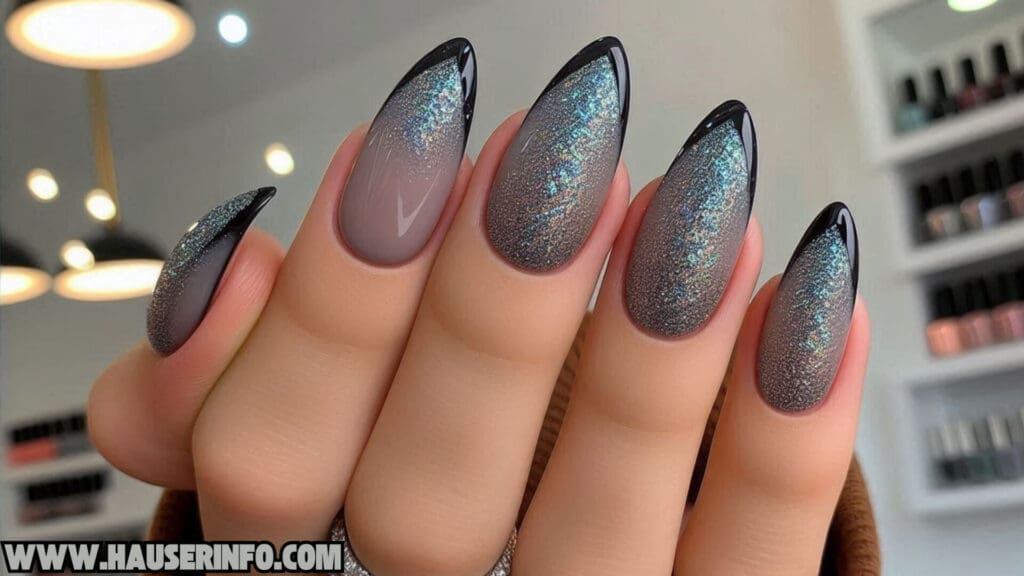 hausers november glitter ladies nails