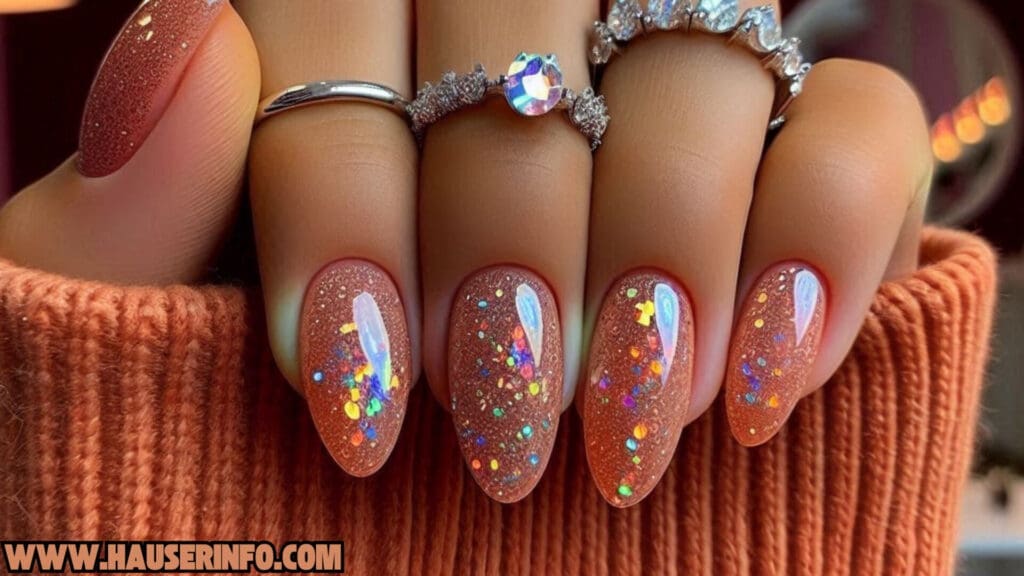 hausers november glitter ladies nails