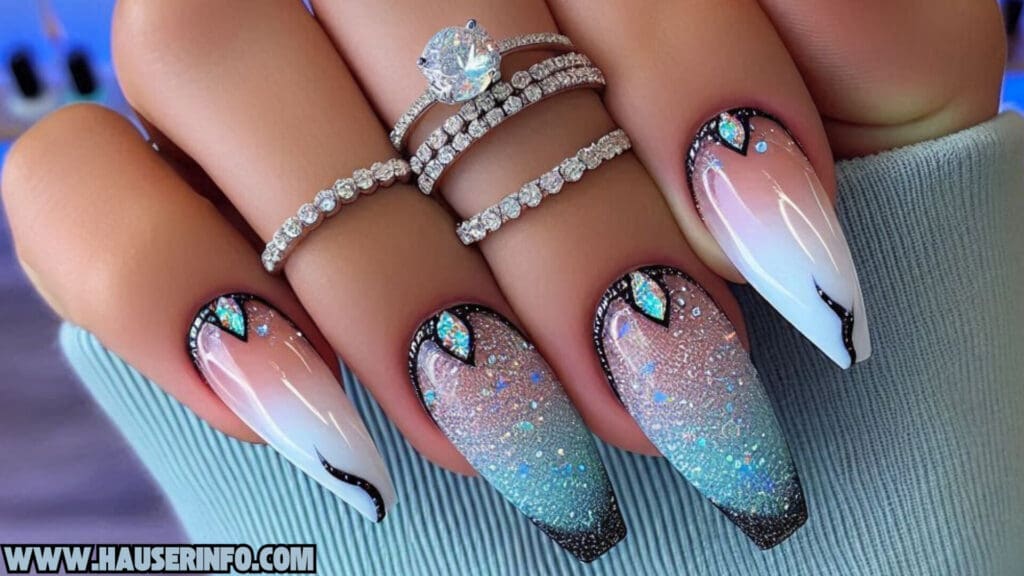 holo glitter nail designs