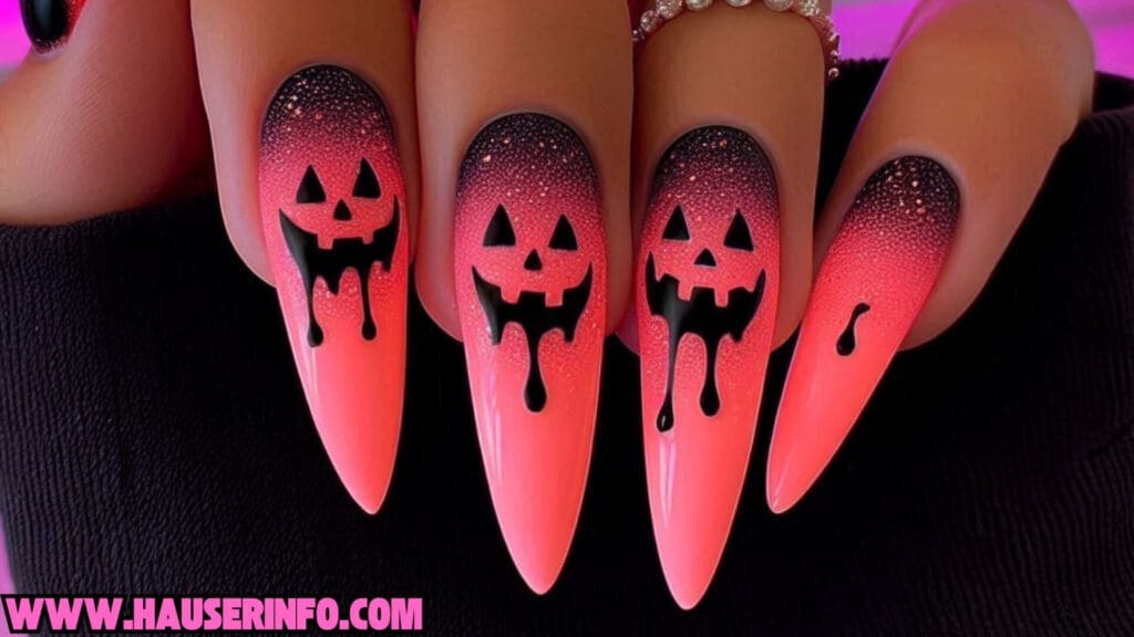 pumpkin lava Spice drip nails