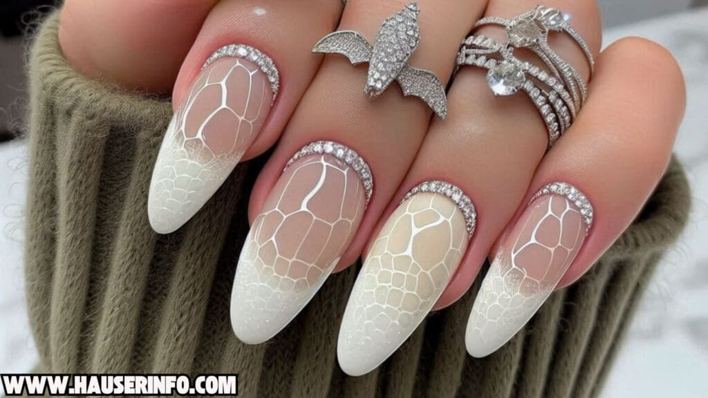 fall french croc tips ladies nails