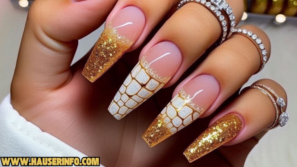 fall french croc tips ladies nails