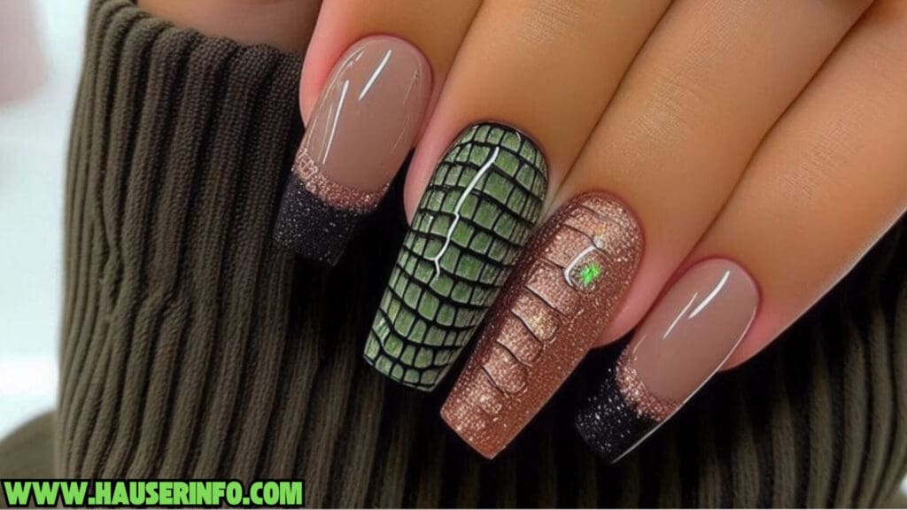 fall french croc tips ladies nails