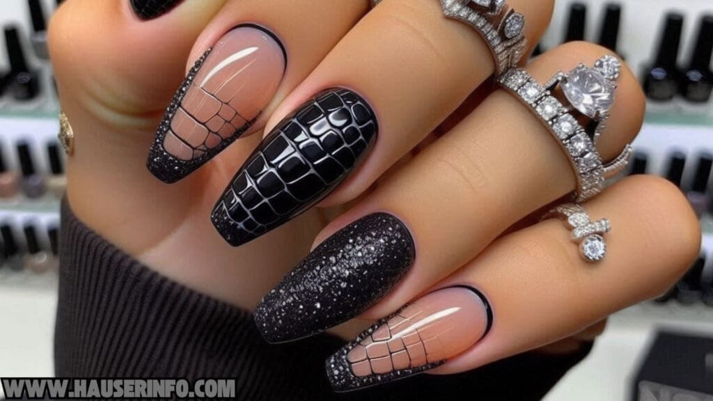 fall french croc tips ladies nails